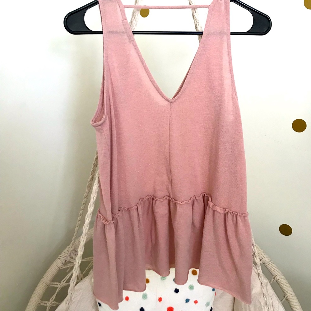 Adorable Light Pink Flowy Small Tank Top